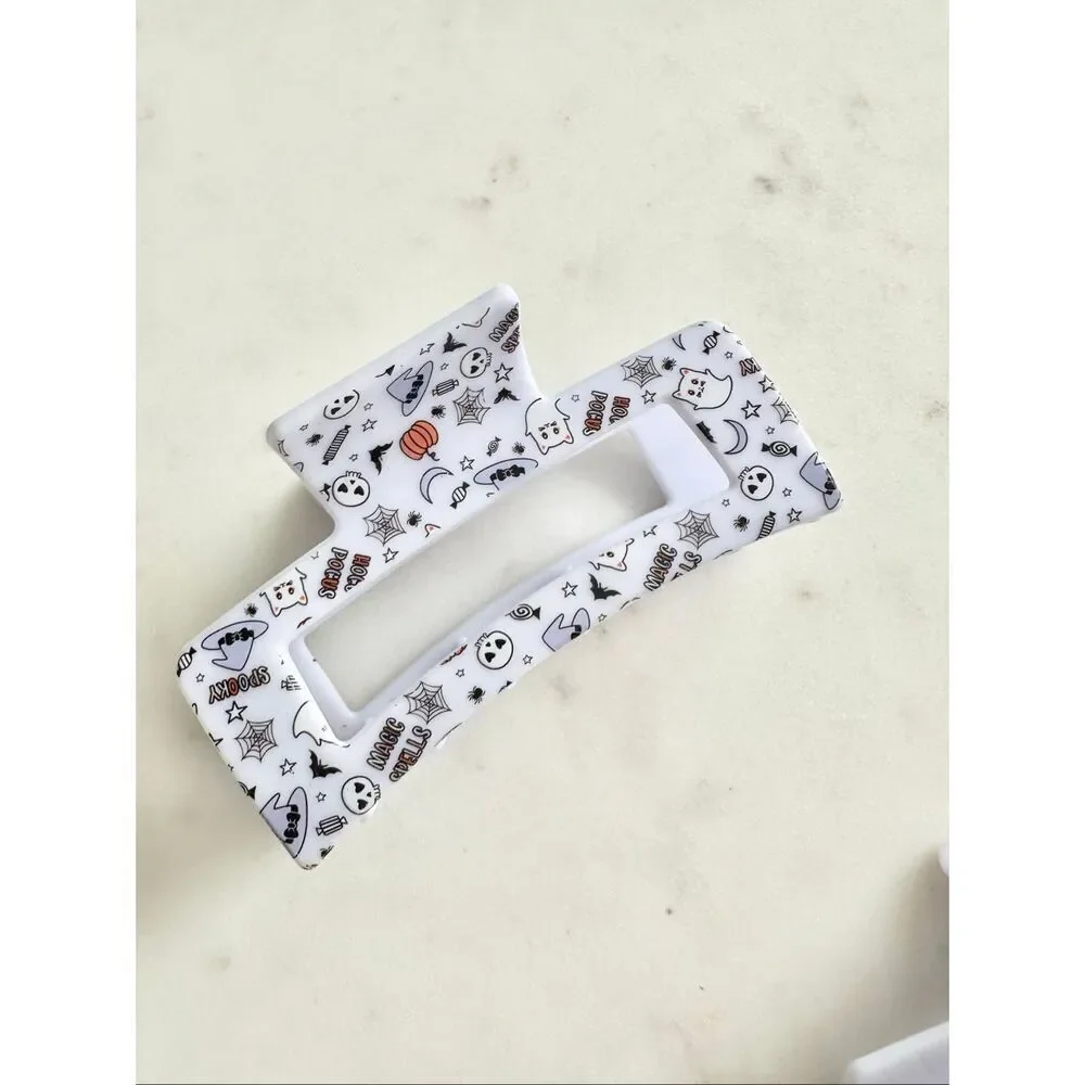 Black white Halloween hair claw